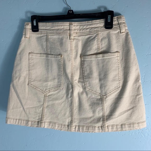 Free People Cream Topstitch Mini Skirt - Picture 9 of 11